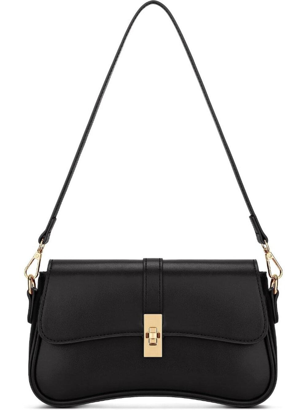 Women's Black Mini Hobo Shoulder Bag Crossbody Purse Detachable Strap
